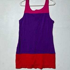 Coachella Fit Alice + Olivia Purple, Pink, and Red Mini Dress go go style